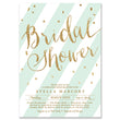 Load image into Gallery viewer, Gold and Stripe Mint Bridal Shower Invitations, featuring mint and white stripes and gold fonts, by Digibuddha.