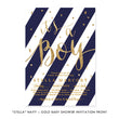 Load image into Gallery viewer, "Stella" Navy + Gold Glitter Baby Shower Invitation
