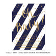 Load image into Gallery viewer, "Stella" Navy + Gold Glitter Baby Shower Invitation