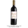 Load image into Gallery viewer, Pink stripe + gold glitter confetti "Stella" waterproof wine bottle label | digibuddha.com