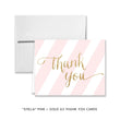 Load image into Gallery viewer, Pink + Gold Glitter "Stella" striped folded A2 thank you cards | digibuddha.com