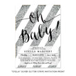 Load image into Gallery viewer, "Stella" Silver Glitter Stripe Baby Shower Invitation