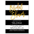 Load image into Gallery viewer, Chic Black White and Gold Bridal Shower Invitations, featuring a gold glitter look and black and white stripes.