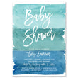 Load image into Gallery viewer, "Tory" Turquoise Watercolor Baby Shower Invitation