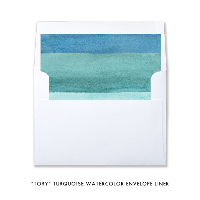 "Tory" Turquoise Watercolor Graduation Announcement