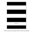 Load image into Gallery viewer, Glam Blush Pink Bridal Shower Invitation featuring a chic glitter look and elegant black and white stripes.