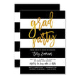Load image into Gallery viewer, "Tory" Black White + Gold Graduation Party Invitation