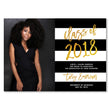 Load image into Gallery viewer, "Tory" Black White + Gold Graduation Announcement