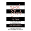 Load image into Gallery viewer, Glam Blush Pink Bridal Shower Invitation featuring a chic glitter look and elegant black and white stripes.
