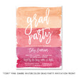 Load image into Gallery viewer, "Tory" Pink Ombre Watercolor Graduation Party Invitation