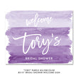 Load image into Gallery viewer, Ombre Purple Bridal Shower Invitations featuring lavender to dusty purple hues, ideal for unique, fun wedding showers.