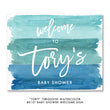 Load image into Gallery viewer, "Tory" Turquoise Watercolor Baby Shower Invitation
