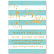 Load image into Gallery viewer, "Wendy" Aqua Stripe Baby Sprinkle Invitation
