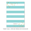 Load image into Gallery viewer, "Wendy" Aqua Stripe Baby Sprinkle Invitation