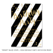 Load image into Gallery viewer, "Wendy" Black Stripe + Gold Birthday Party Invitation