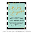 Load image into Gallery viewer, "Wendy" Blue Mint + Stripe Baby Shower Invitation