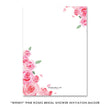 Load image into Gallery viewer, Elegant Gold and Pink Roses Bridal Shower Invitation with chic floral design and bold black and gold fonts.