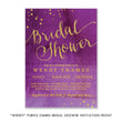 Load image into Gallery viewer, Elegant ombre purple and gold bridal shower invitations with a modern lavender hue and bold gold typography.