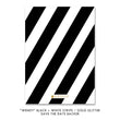 Load image into Gallery viewer, Black + white stripes with gold glitter sprinkles "Wendy" Save the Date backer | digibuddha.com