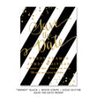 Load image into Gallery viewer, Black + white stripes with gold glitter confetti "Wendy" Save the Date | digibuddha.com