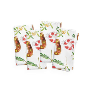 Joy Christmas Watercolor Print Fabric Napkins