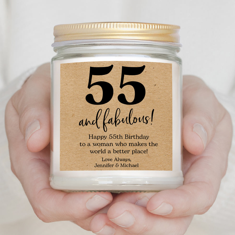 55th Birthday Personalized Candle