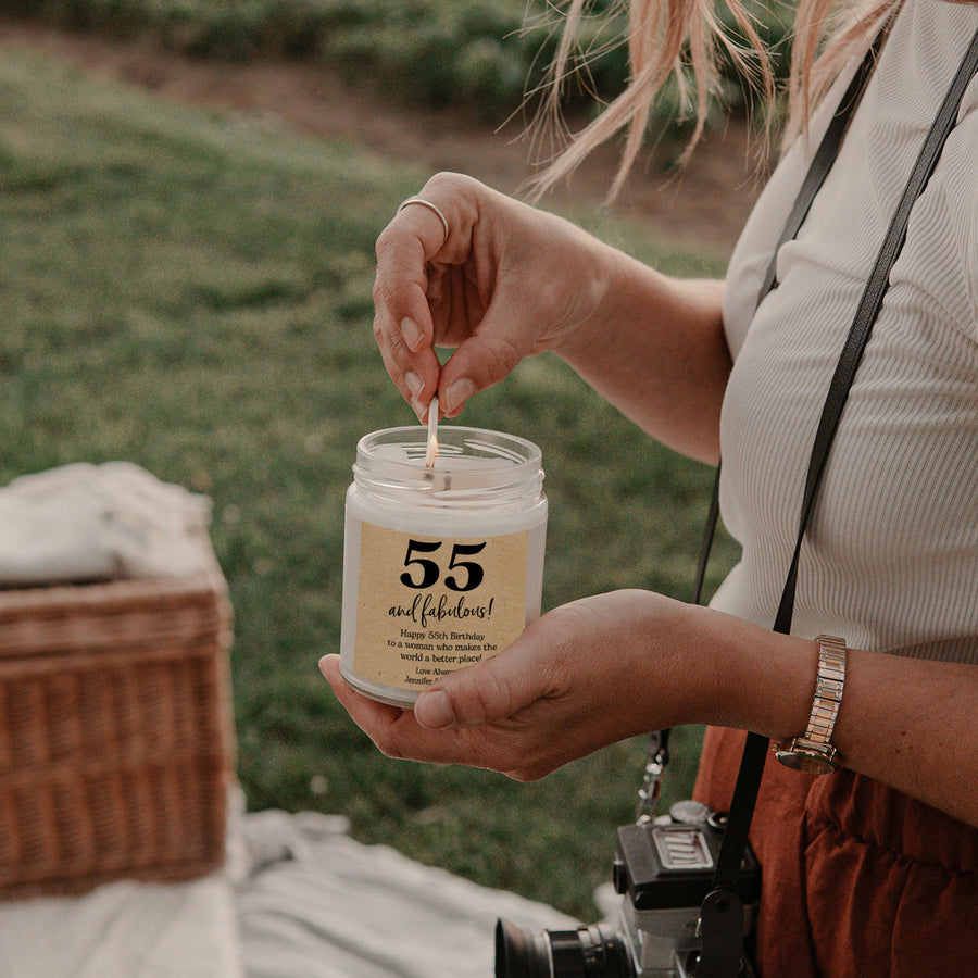 55th Birthday Personalized Candle