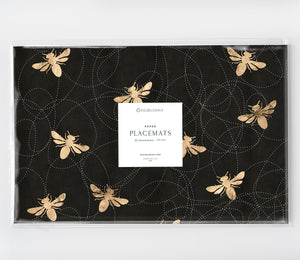 Black Honey Bee Placemats by Digibiddha