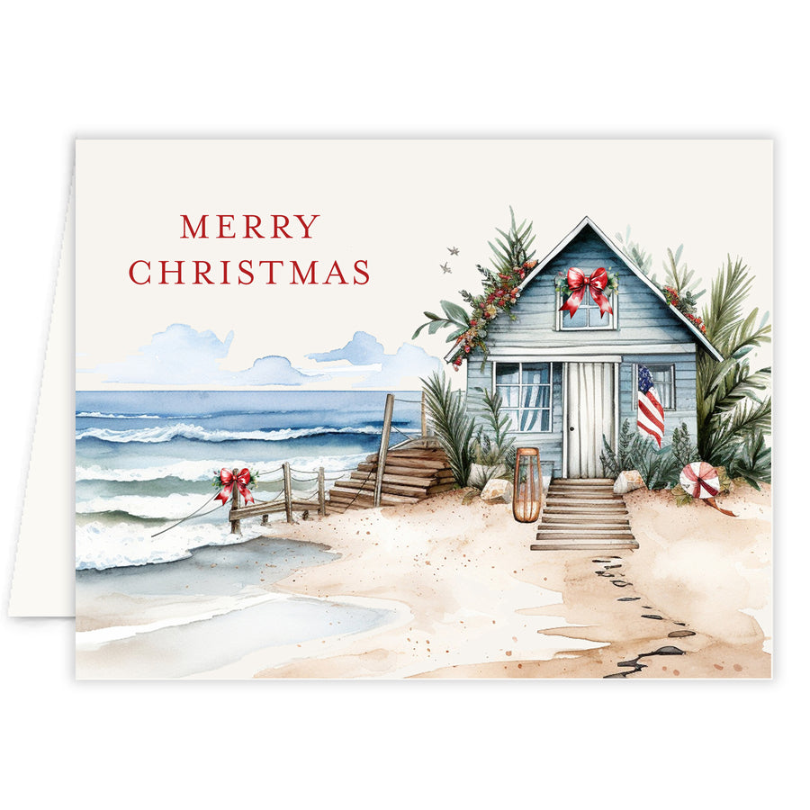 Beach Cottage Real Estate Agent Photo Holiday Cards