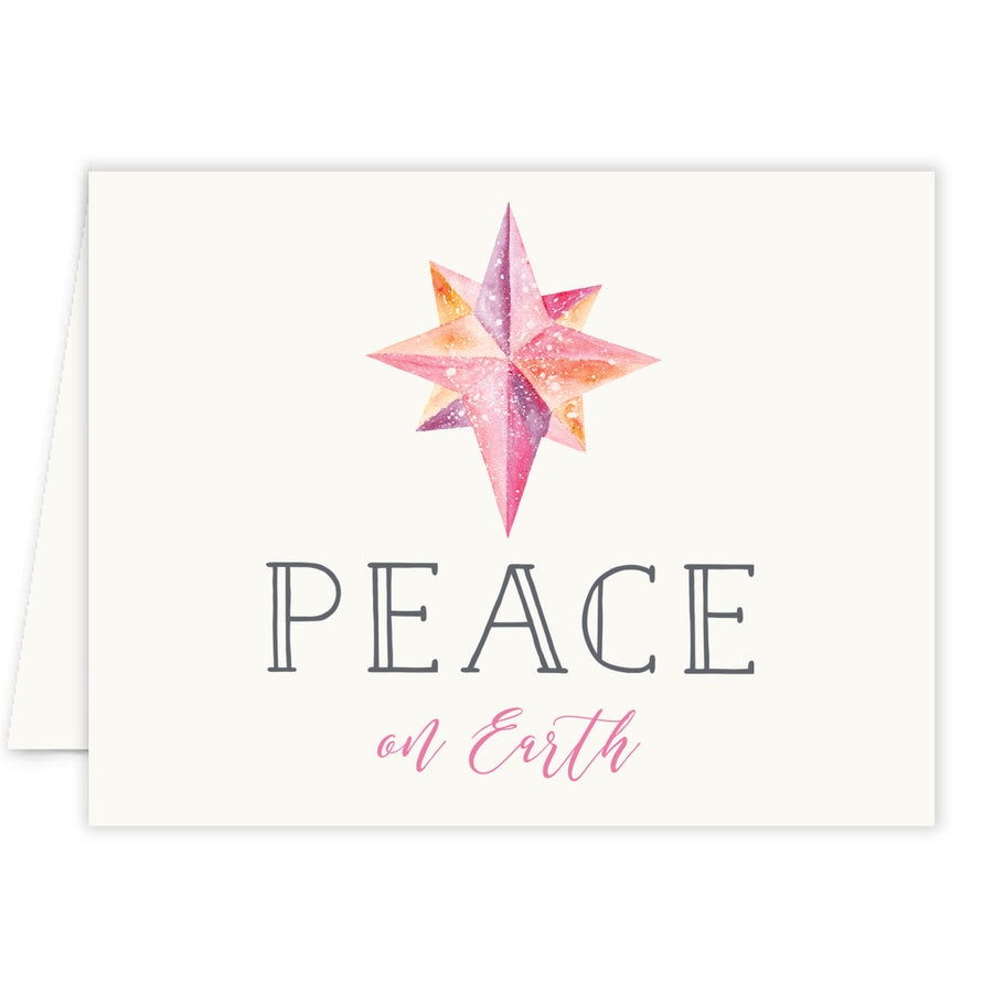 Peace On Earth Pink Boxed Holiday Cards | Merrill