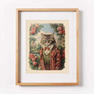 Sir Sartorial Whiskers Vintage Cat Art Print