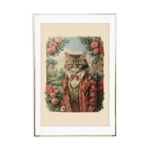 Sir Sartorial Whiskers Vintage Cat Art Print