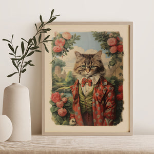 Sir Sartorial Whiskers Vintage Cat Art Print