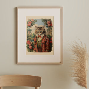 Sir Sartorial Whiskers Vintage Cat Art Print