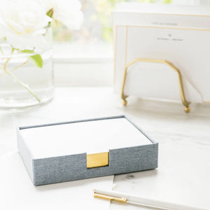 Desk Jotter Notecards, Chambray