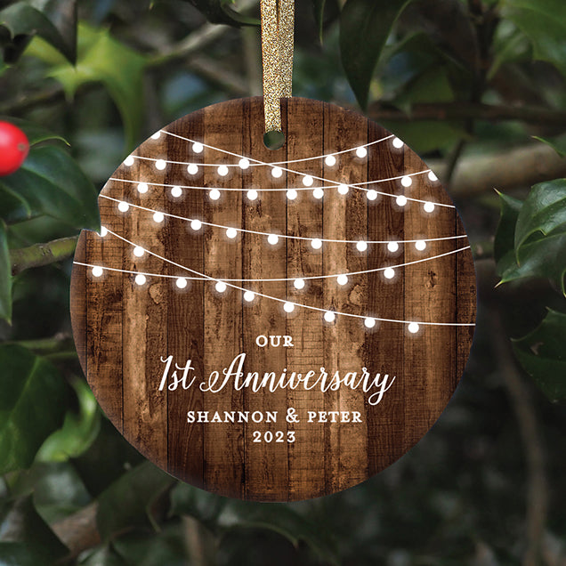 Our 1st Anniversary Ornament, Personalized | 543