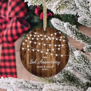 Our 2nd Anniversary Ornament, Personalized | 544