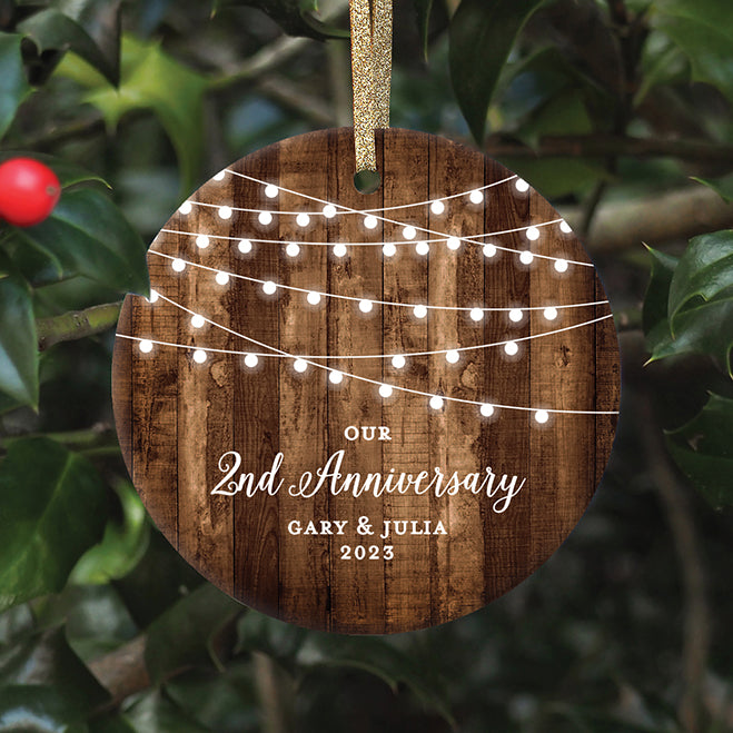 Our 2nd Anniversary Ornament, Personalized | 544