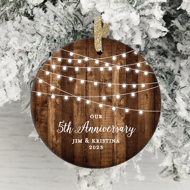 Our 5th Anniversary Ornament, Personalized | 547