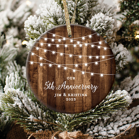 Our 5th Anniversary Ornament, Personalized | 547