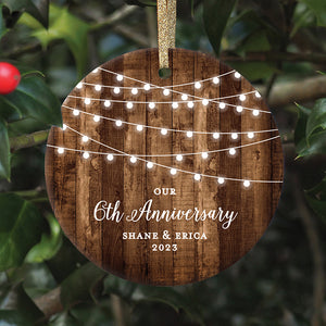 Our 6th Anniversary Ornament, Personalized | 548