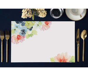 Delicate Florals Paper Placemats for Garden Party Bridal Shower by Digibuddha