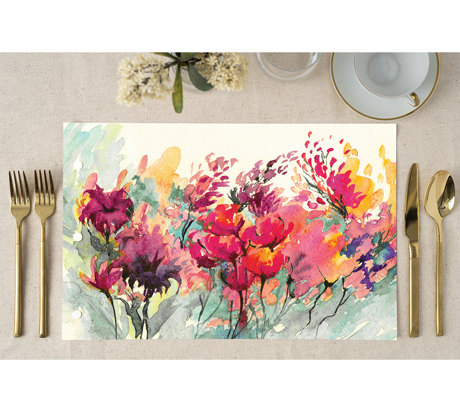 Floral Watercolor Modern Paper Placemats by Digibuddha