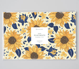 Watercolor Sunflower Placemats Boho Farmhouse Decor by Digibuddha