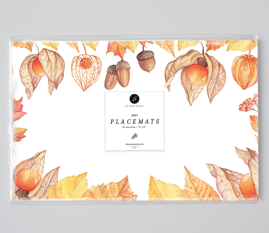 Harvest Leaf Paper Placemats by Digibuddha