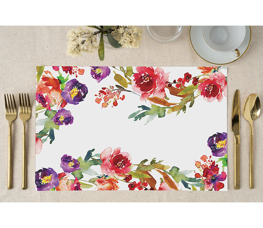Lush Botanicals Paper Placemats for Garden Bridal Shower by Digibuddha