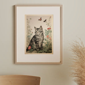 Misty Petalwhisker Vintage Cat Art Print