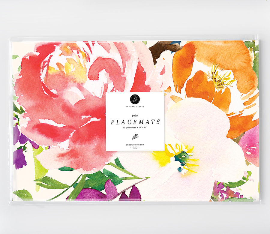 Opulent Florals Paper Placemats by Digibuddha