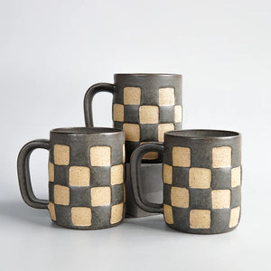 Checkerboard Stoneware Mug