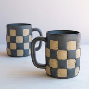 Checkerboard Stoneware Mug